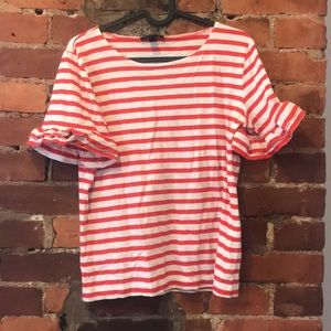 J. Crew ruffle sleeve tshirt